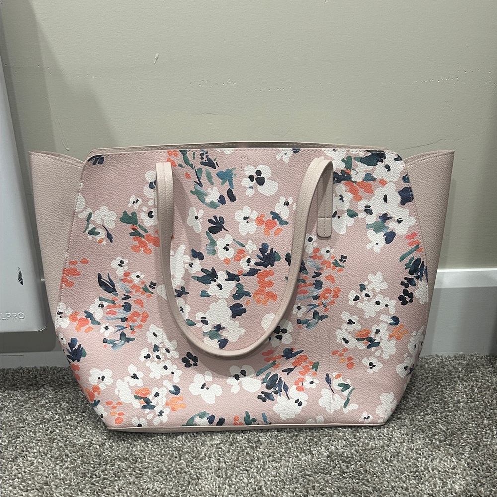 Indigo Floral Pink and White Tote Bag